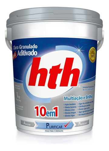 Cloro Para Piscina Hth Cloro 10 Em 1 Hth Balde 10kg Cloro Ht