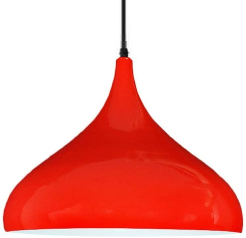Lampara Techo Campana 30cm Diametro Color Rojo