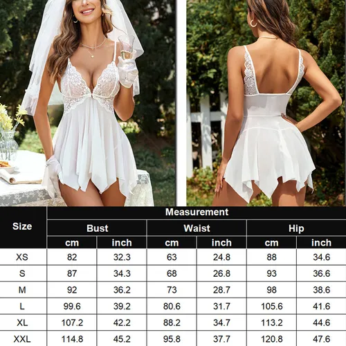 Lencería Sexy De Encaje Para Mujer, Camisón En V Profundo