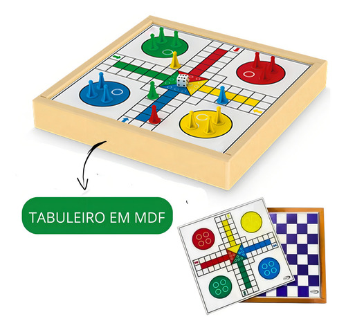 Juego de mesa Lady And Ludo Wooden Game 2x1 Ibirart