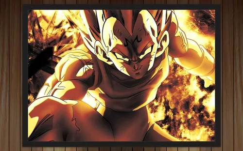 Quadro Decorativo Dragon Ball Goku Desenho Anime Com Moldura