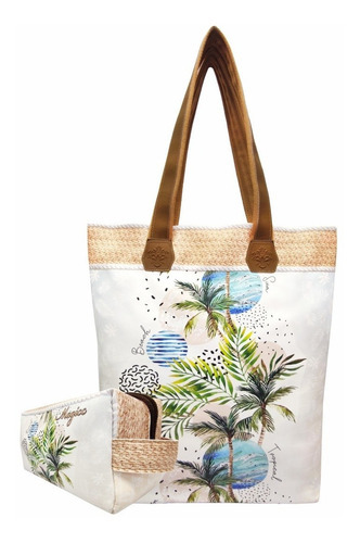 Bolsa Tropical Feminina Com Necessaire Coqueiro Magicc Bolsas 202