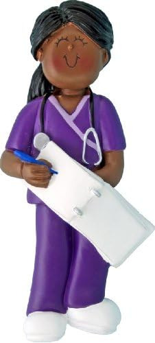 Oc 230 Faa Adorno Navideño Afroamericano Para Enfermera 4 1