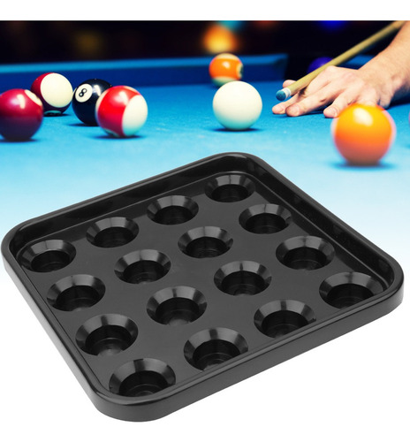 * Bandeja De Billar Con Capacidad Para 16 Bolas Pool Negro