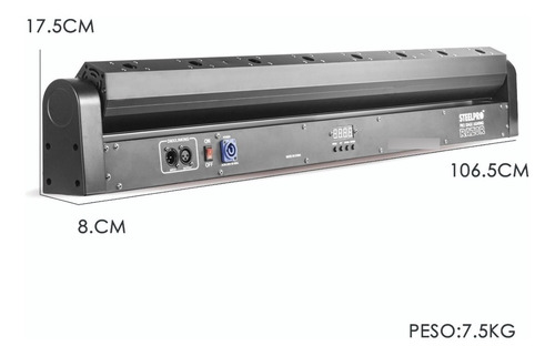 Imagen 3 de 6 de Barra Motorizada 8 Laser Rojo Profesional Steelpro Razor