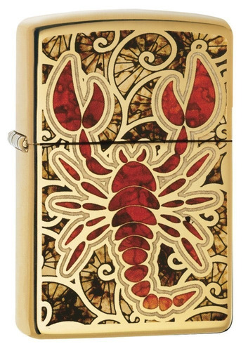 Encendedor Zippo Alto Latón Pulido Escorpion Envio Gratis