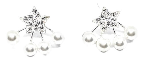 Aros Plata 925 Abanico Bolitas Perlas Blancas ..hermosos!