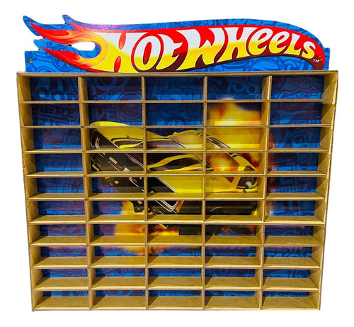 Porta Estante Hott Wheellss Para 50 Carrinhos + Rampa