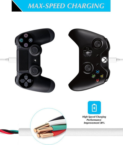 Usb Al Cable Micro Usb, 3pack 6 Ft Fast Charge Largo Del Usb