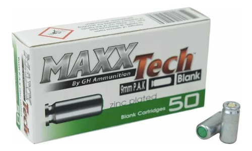 1 Caja Salvas Maxxtech 9mm Con 50 Pzas