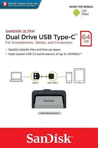Usb Dual Tipo C 64gb Sandisk Ultra  150mb/s Móvil/pc/mac 3.1