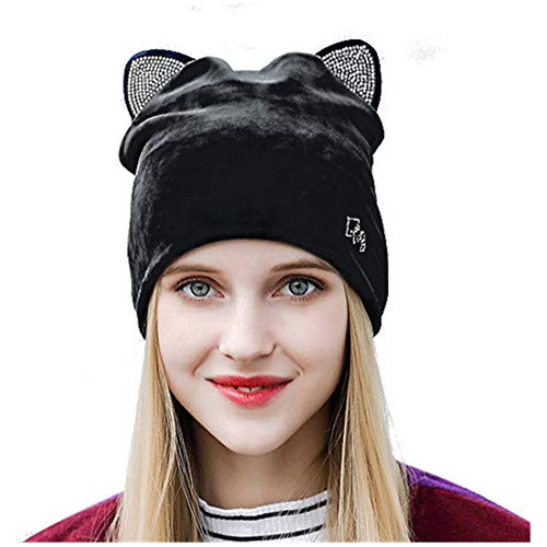 Gorro De Gamuza Con Forma De Oreja De Gato De Invierno Cálid