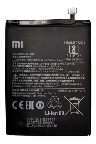 Bateria Pila Xiaomi Bn51 Redmi 8a Redmi 8 