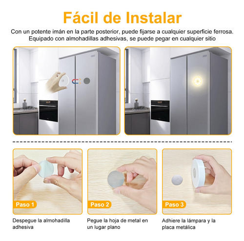 Luces Con Sensor De Movimiento 3pcs Led Carga Usb Imán Luz C
