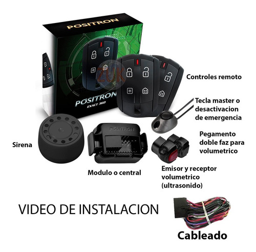 Imagen 3 de 6 de Alarma Auto Positron Ex Us + Cierre Centralizado Citroen Berlingo 4ptas Con 1 Porton Lateral Zuk