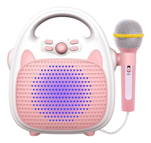 Máquina De Karaokê Bluetooth Cor De Rosa