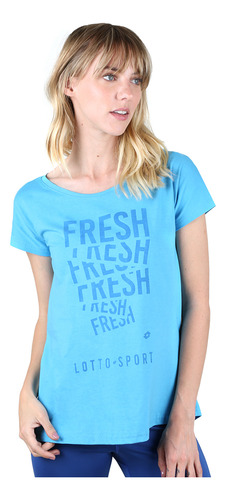 Remera Lotto Logo En Aqua