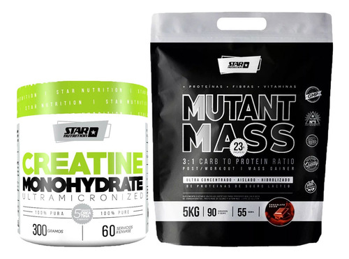 Star Nutrition Mutant Mass 5kg + Creatina 300g 