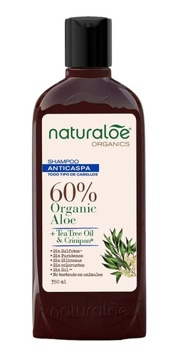 Naturaloe Shampoo Anticaspa 60% Organic Aloe + Teatree 350ml