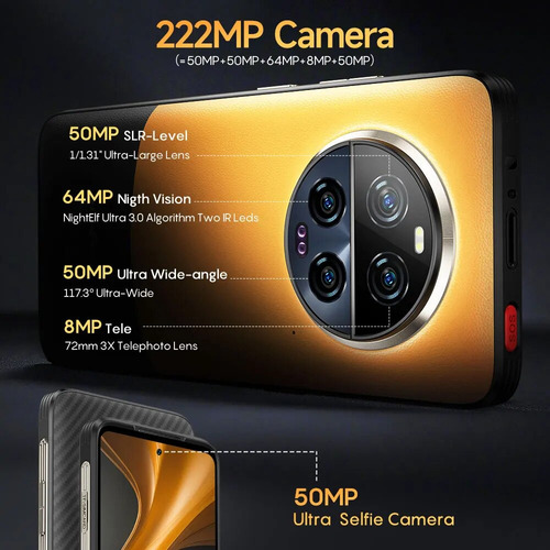 Ulefone Ulefone Armor 23 Ultra 5g Smartphone Mensaje Vía Satélite 120w Cámara Nocturna De 64mp 24+512gb