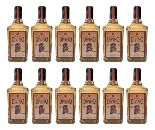 Pack De 12 Mezcal Divino Reposado C/gusano 700 Ml