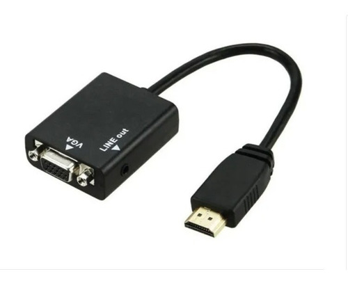 Imagem 3 de 3 de Cabo Adaptador Conversor Hdmi Para Vga Com Saída P2 De Áudio