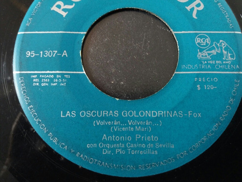 Vinilo Single De Antonio Prieto Las Golondrinas (v99