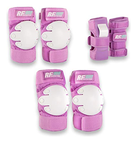 Rollerface Set De Protectores, Color Lila/blanco, Mediano