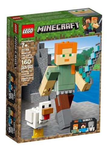 Lego 21149 Minecraft Alex Bigfig With Chicken 160 Pzs Edu