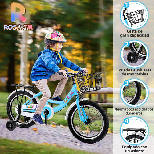 Bicicleta Infantil Plegable 16 Con Ruedas De Apoyo 2a4 Años