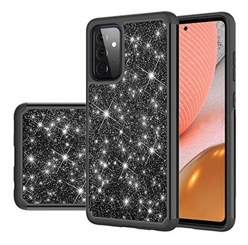 Funda Para Galaxy A72 4g/5g De Tpu Color Negro Con Glitter