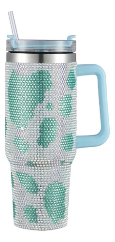 Taza Aislante Con Forma De Diamante Con Asa Y Pajita, 40 Onz