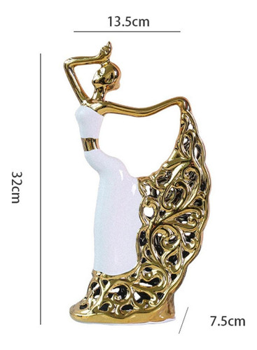 Estatua De Bailarina Escultura De Cerámica Ornamento
