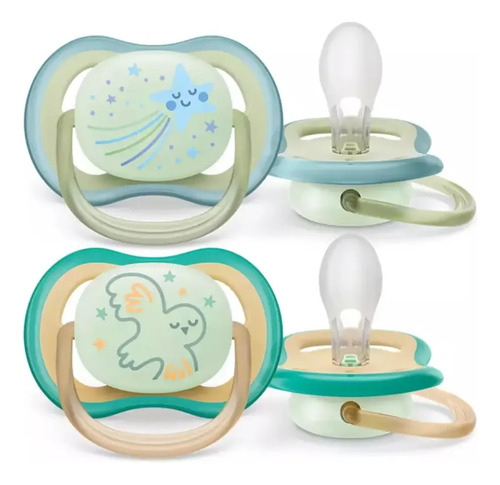 Chupete Ultra Air Night 0 A 6 Meses 2u Scf376/18 Avent