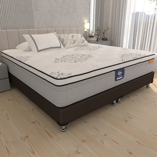 Colchón Serta King Size Cronos + 2 Almohadas Memory Foam Gel