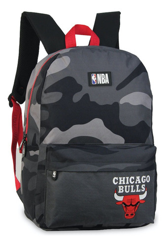 Mochila NBA Chicago Bulls Urbana Escolar Universitaria Secundarios Adolescente Color Camuflado