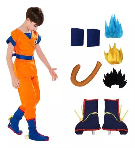 Fantasia Goku Infantil Dragon Ball Z Com Peruca