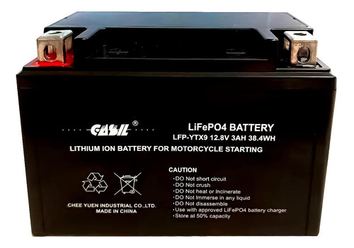 Bateria Litio Para Motocicleta Ytx9-bs Lifepo4 Repuesto Cat