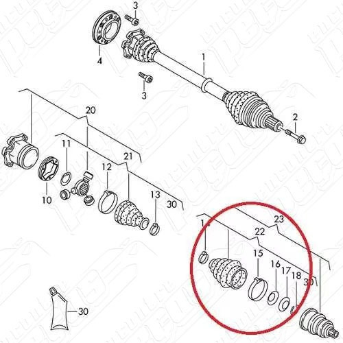 Coifa Homocinetica Audi A3 1.8 Tfsi 2008-2012 Original