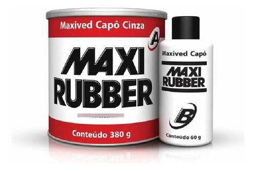 Massa Maxived Capô Cinza 380g C/ Catalisador Maxi Rubber
