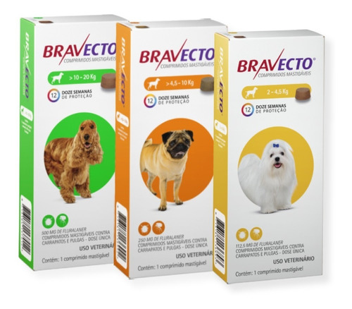 Bravecto Combo ( 1 ) 2 A 4,5 ( 1 ) 4,5 10 ( 1 ) 10 A 20 Kg