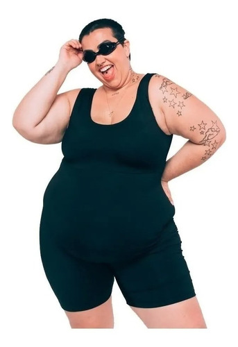 Imagem 2 de 5 de Maiô Natação Lenk Plus Size Aquatic Preto Wonder Size