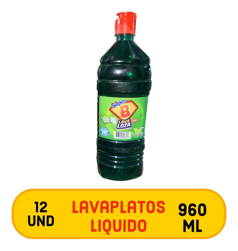 Lavaplatos Liquido Lavaloza Super B X 960ml Bulto 12 Und