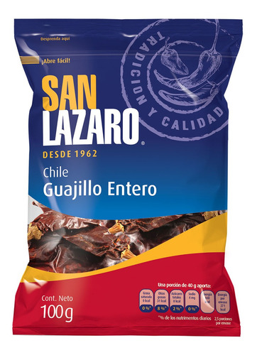 Chile Seco San Lázaro Guajillo Entero 100g