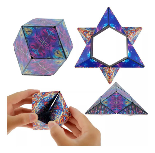 Cubo Mágico Antiestrés 72 Formas Figuras Diferente Magnético Multicolor