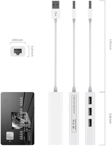 Imagen 6 de 6 de Usb 2.0 Hub Ethernet Rj45 Adaptador De Pc Portátil