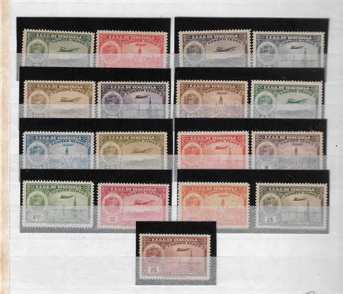 Serie Estampillas De Venezuela 1939 Serie Del Petroleo  Mint