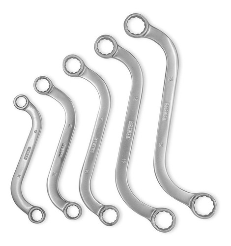 Juego Llaves Estriadas Curvas Tipo S 5 Pzas 10 A 19mm Bremen