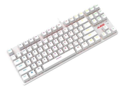 Imagen 4 de 5 de Teclado Mecánico Retroiluminado Blanco 87 Teclas Blue- Ajazz