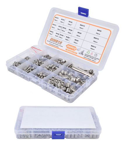 Cup Grub Screw 540pcs Set 304 Stainless Steel M2m8 Point